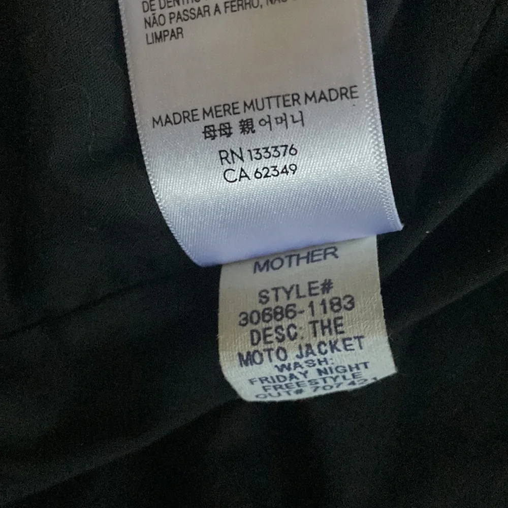 Mother Denim Friday Night Freestyle Metallic Silver Coated Moto Jacket XS - Picture 12 of 12